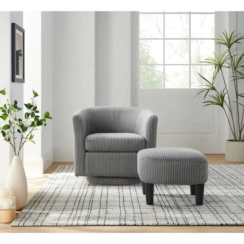 26.38 Swivel Arm Chair with Ottoman