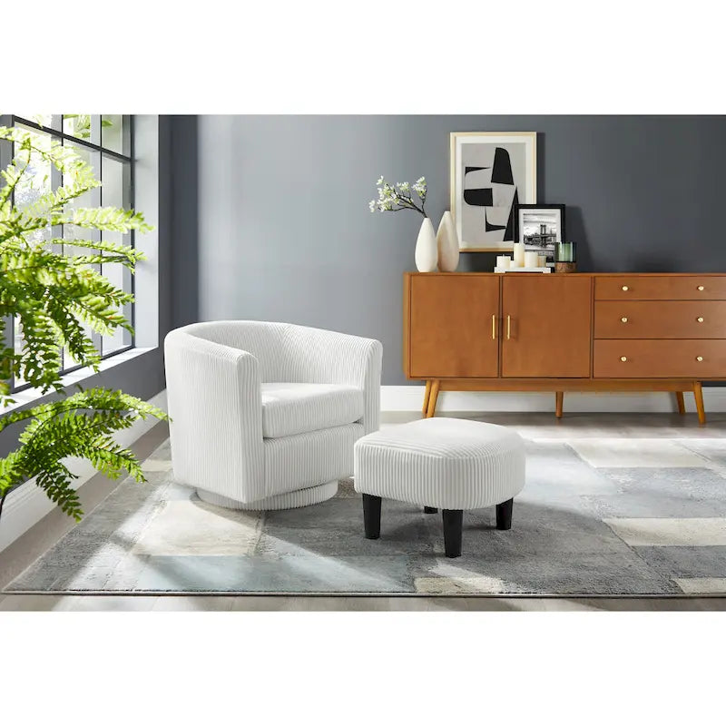 26.38 Swivel Arm Chair with Ottoman