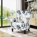 Moderne retrofauteuil van 30.25 met hoge rugleuning, bekleding en houten poten voor de woonkamer