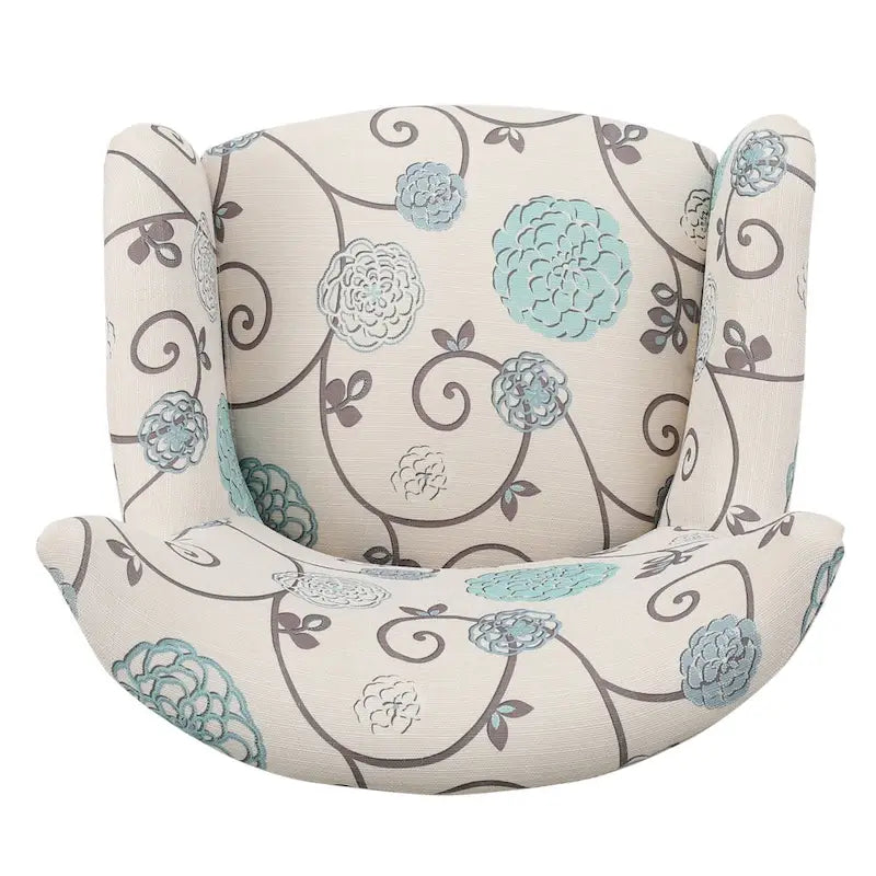 Moderne retrofauteuil van 30.25 met hoge rugleuning, bekleding en houten poten voor de woonkamer