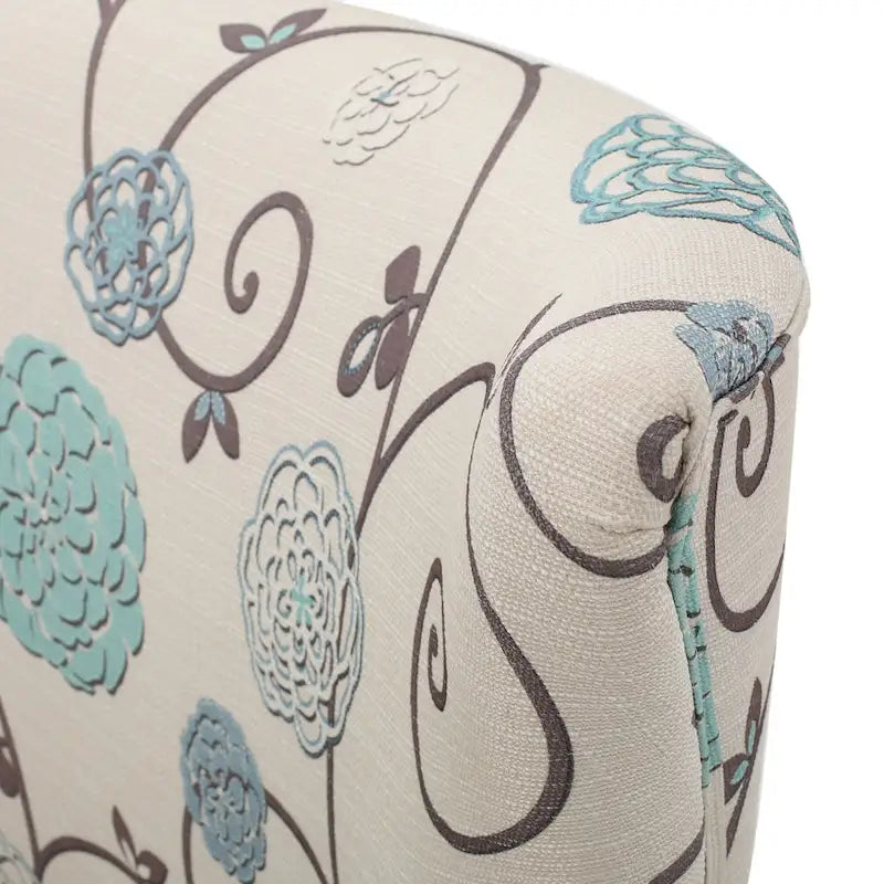 Moderne retrofauteuil van 30.25 met hoge rugleuning, bekleding en houten poten voor de woonkamer