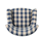 Moderne retrofauteuil van 30.25 met hoge rugleuning, bekleding en houten poten voor de woonkamer