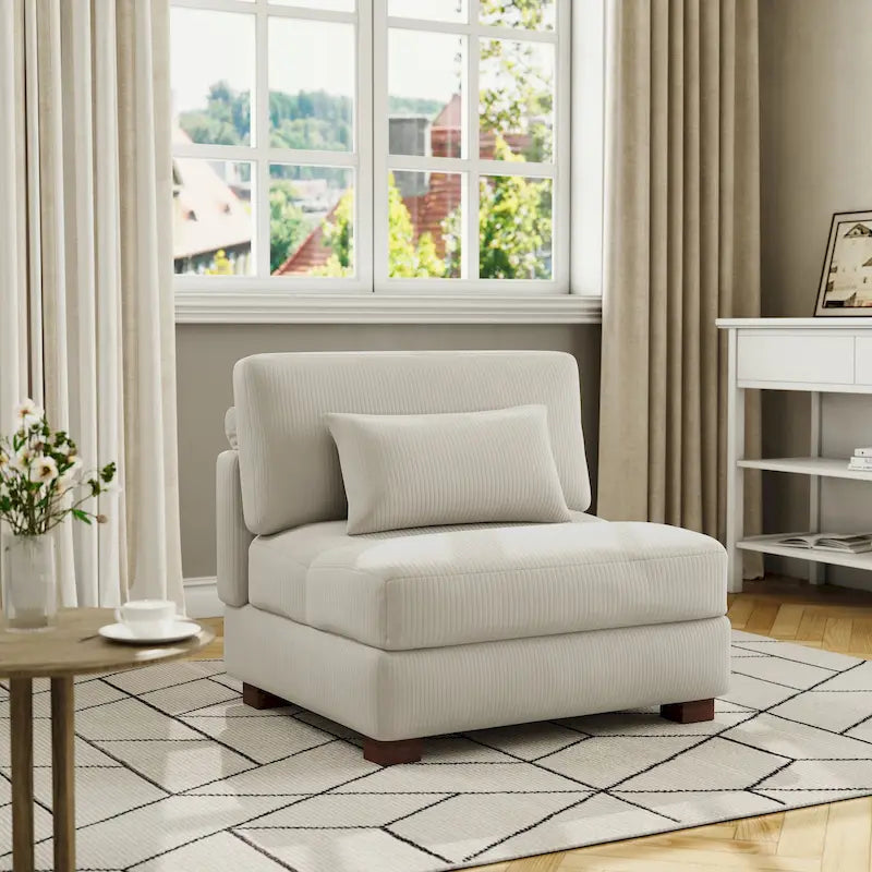 Silla moderna tapizada sin brazos, silla decorativa