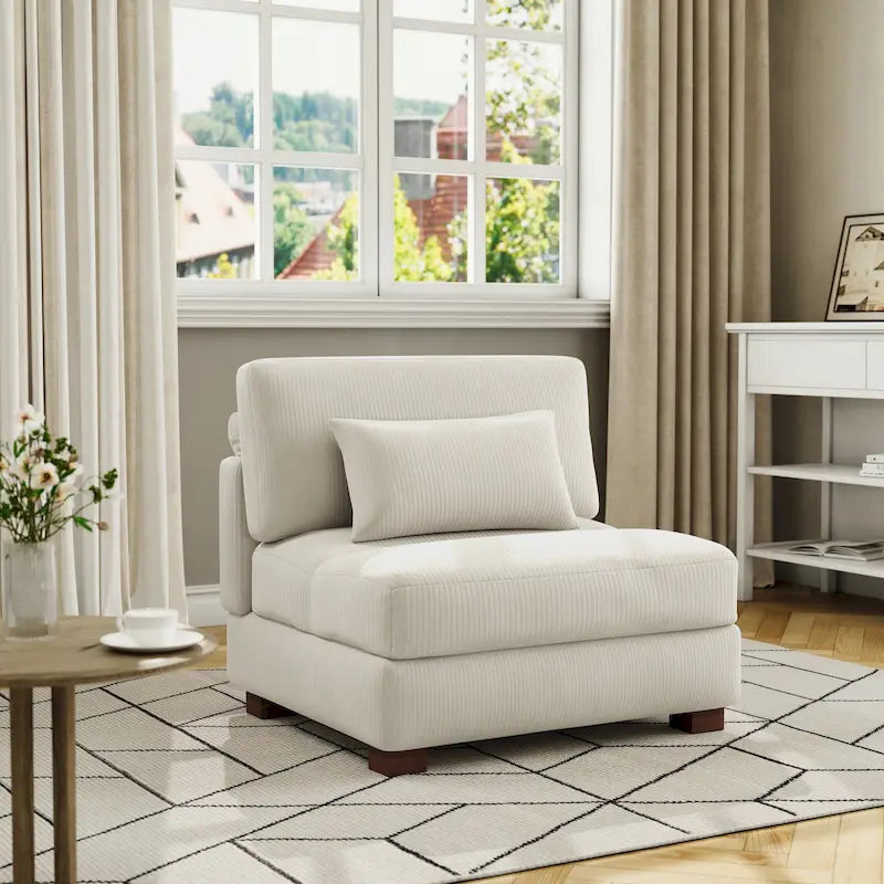 Silla moderna tapizada sin brazos, silla decorativa