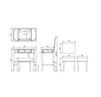 Harper Glam klappbarer Schminktisch aus Holz mit Spiegel und grauem gepolstertem Hocker, Spiegel und Silber – Linon