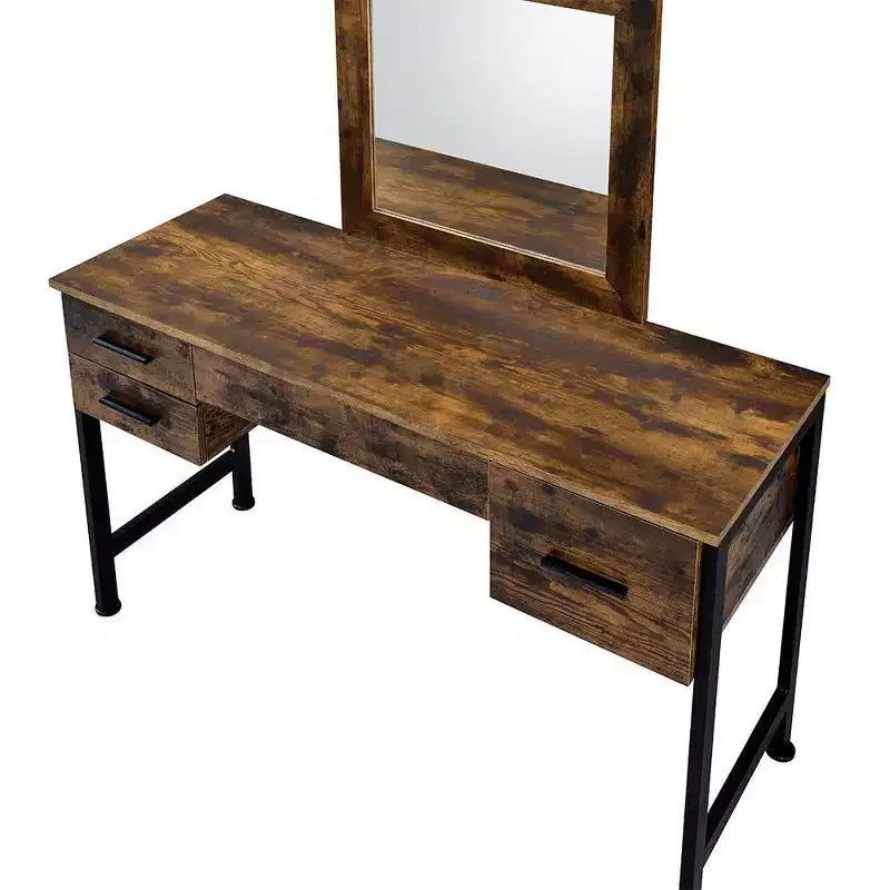 Acme Furniture Juvanth Schminktisch, Oberfläche in rustikaler Eiche/Schwarz