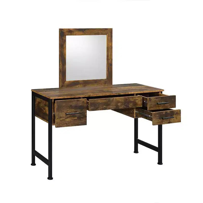 Acme Furniture Juvanth Schminktisch, Oberfläche in rustikaler Eiche/Schwarz
