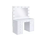 2pc Adeline Vanity Set White - Picket House Furnishings: Glam Dressing Table, Hollywood Mirror, Storage Outlet