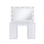 2pc Adeline Vanity Set White - Picket House Furnishings: Glam Dressing Table, Hollywood Mirror, Storage Outlet