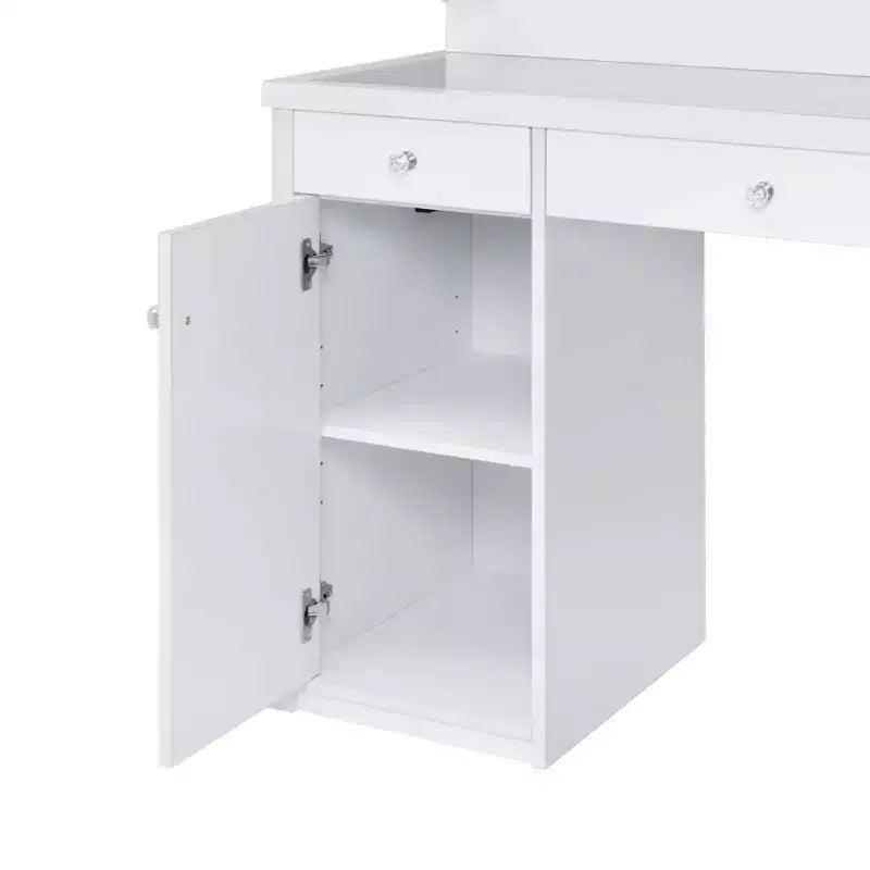 2pc Adeline Vanity Set White - Picket House Furnishings: Glam Dressing Table, Hollywood Mirror, Storage Outlet