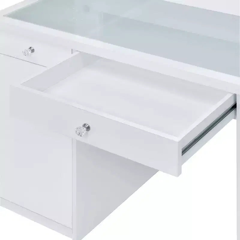 2pc Adeline Vanity Set White - Picket House Furnishings: Glam Dressing Table, Hollywood Mirror, Storage Outlet