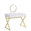 Acme Furniture Coleen Vanity Table White/Gold Finish