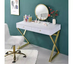Acme Furniture Coleen Schminktisch, weiß/goldene Oberfläche