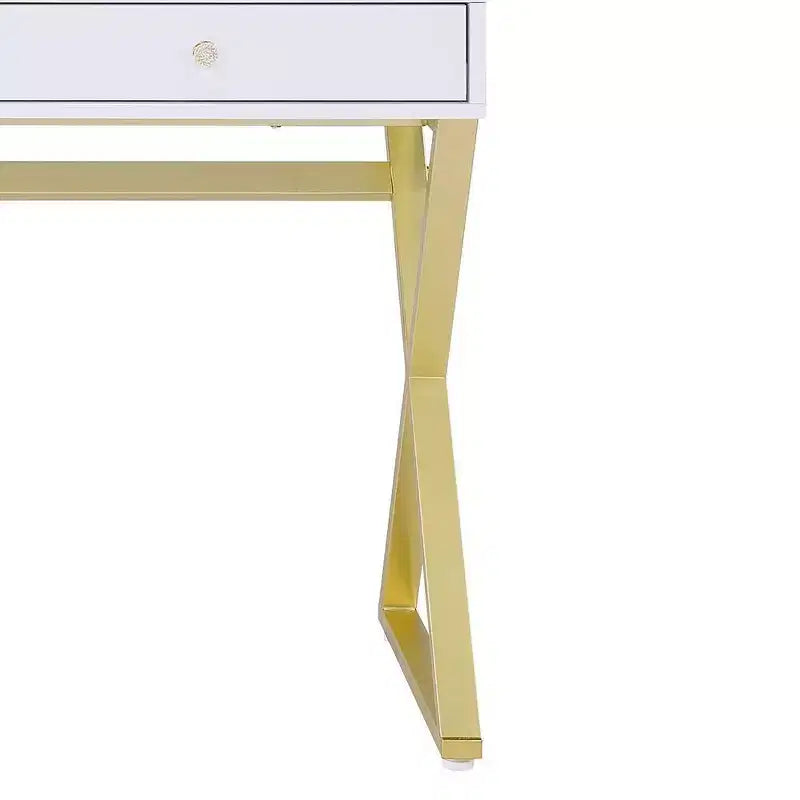 Acme Furniture Coleen Schminktisch, weiß/goldene Oberfläche