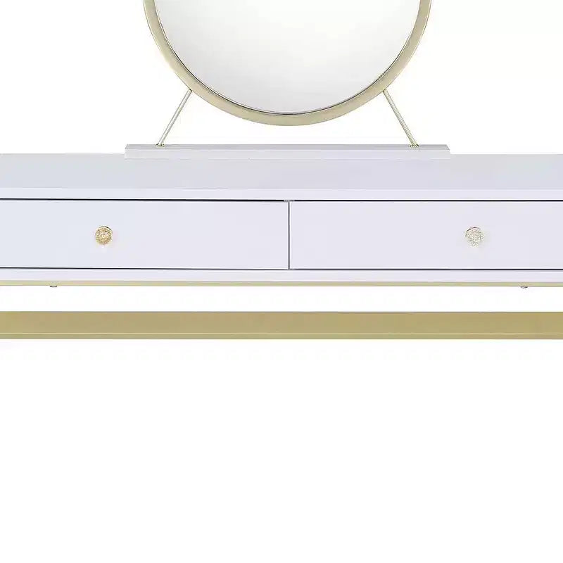 Acme Furniture Coleen Schminktisch, weiß/goldene Oberfläche