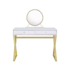 Acme Furniture Coleen Schminktisch, weiß/goldene Oberfläche