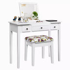 Costway Vanity Dressing Table Flip Top 7 Compartments Makeup Desk