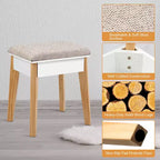 Costway Makeup Vanity Table Dressing table Cushioned Stool Set
