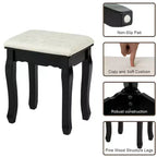 Costway Vanity Set Makeup Dressing Table w/5 Drawers 12 LED Bulb Black