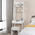 Costway make-upset, kaptafel met inklapbare spiegel, haken en planken