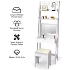 Costway make-upset, kaptafel met inklapbare spiegel, haken en planken