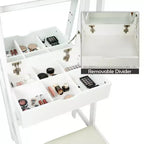 Costway make-upset, kaptafel met inklapbare spiegel, haken en planken