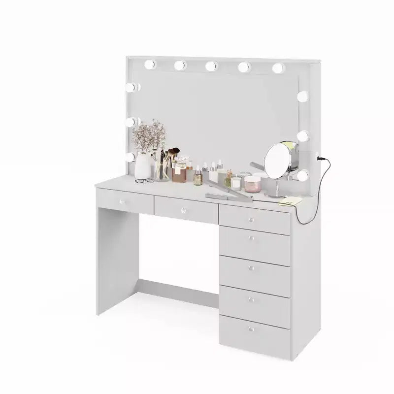 Nuit Lighted Makeup Vanity with Knobs - Boahaus