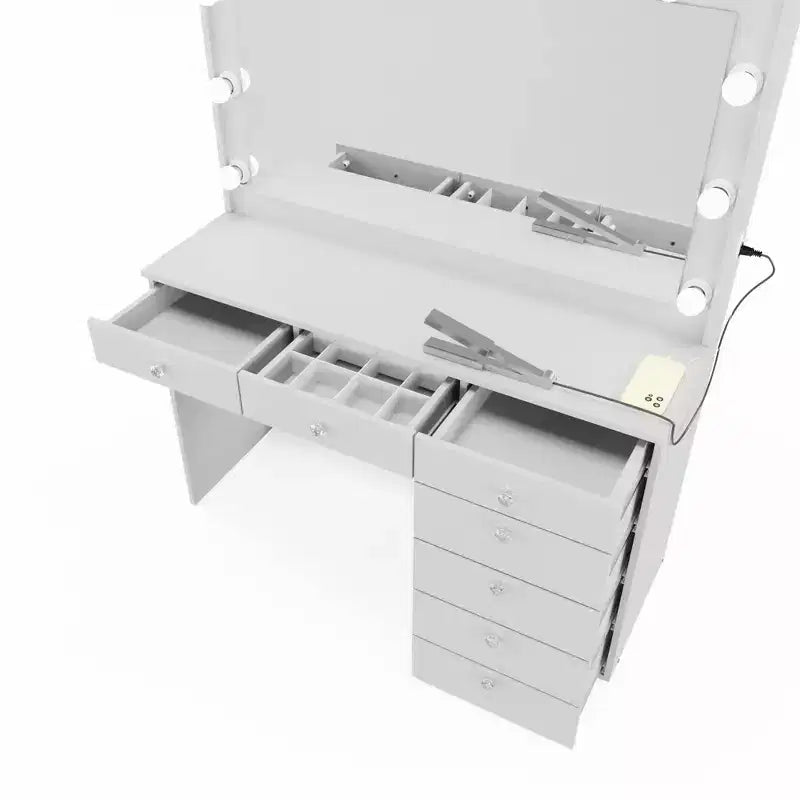 Nuit Lighted Makeup Vanity with Knobs - Boahaus
