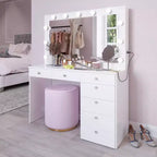 Nuit Lighted Makeup Vanity with Knobs - Boahaus