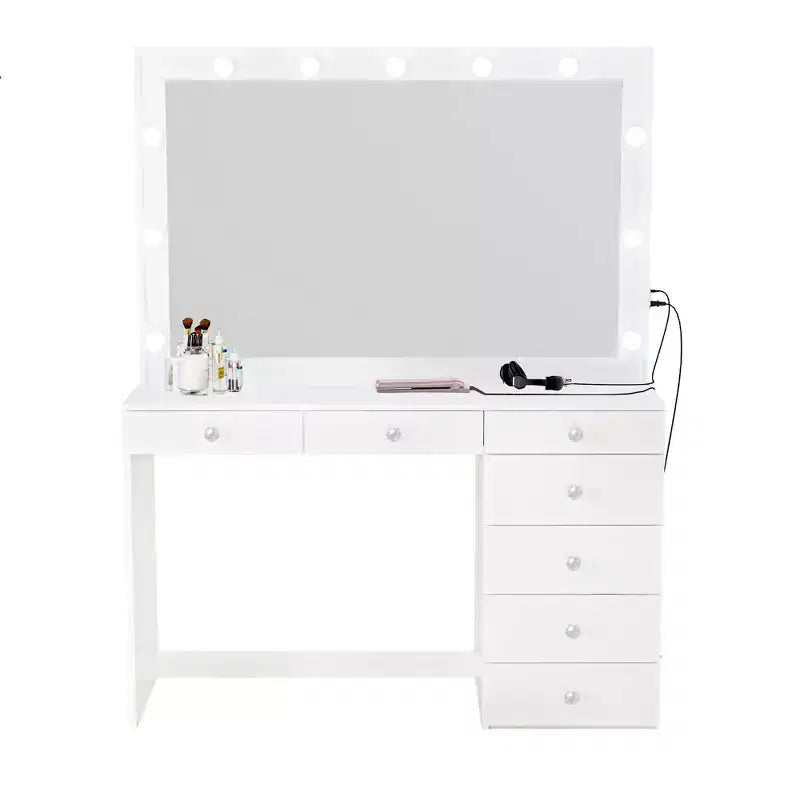 Nuit Lighted Makeup Vanity with Knobs - Boahaus