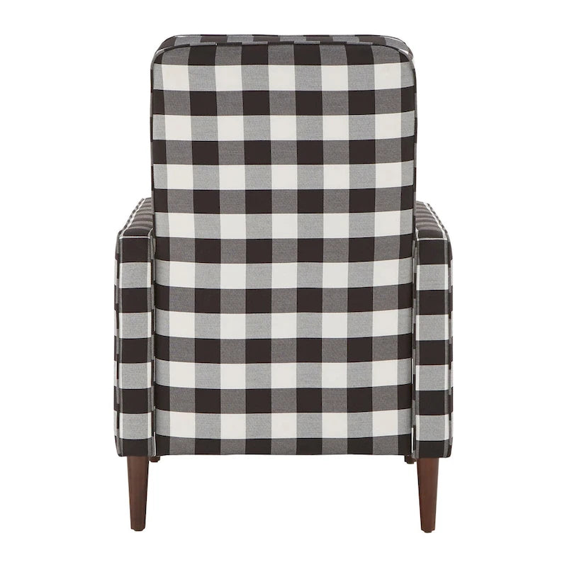Ada Black and White Buffalo Check Plaid Accent Chair by iNSPIRE Q Classic