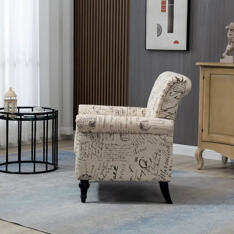 Poltrona da accento rivestita in stile moderno di metà secolo - 30.70 x 29.92 x 34.05