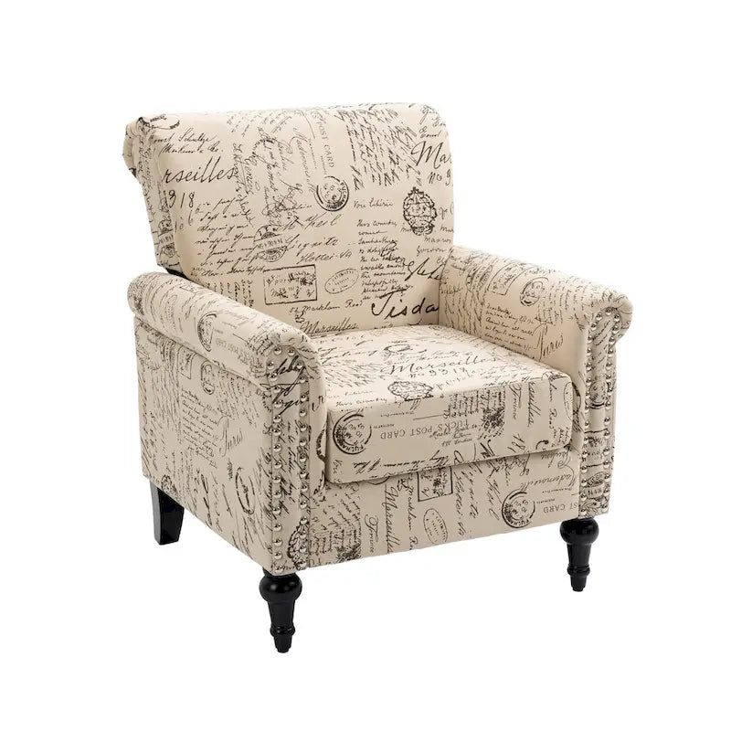 Poltrona da accento rivestita in stile moderno di metà secolo - 30.70 x 29.92 x 34.05