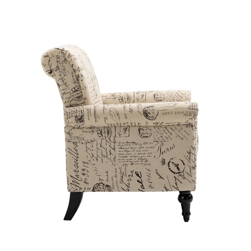 Poltrona da accento rivestita in stile moderno di metà secolo - 30.70 x 29.92 x 34.05