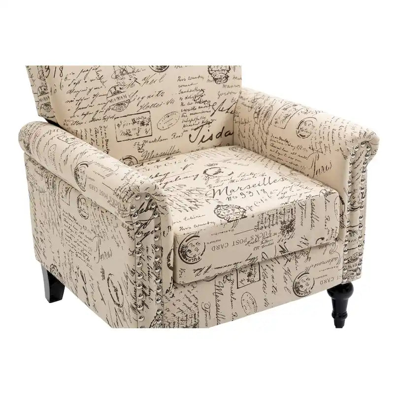Poltrona da accento rivestita in stile moderno di metà secolo - 30.70 x 29.92 x 34.05