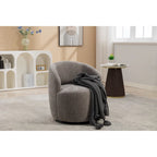 Chenille Fabric Swivel Accent Barrel Chair - 25.60 x 25.60 x 27.56