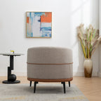 Fauteuil baquet moderne en tissu bicolore, fauteuil rembourré à accoudoirs arrondis pour le salon, la chambre ou la salle de lecture, orange brûlé
