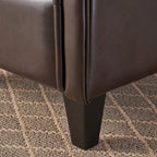 Veronica Tufted Brown Leather Club Chair by Christopher Knight Home