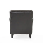 Veronica Tufted Brown Leather Club Chair by Christopher Knight Home