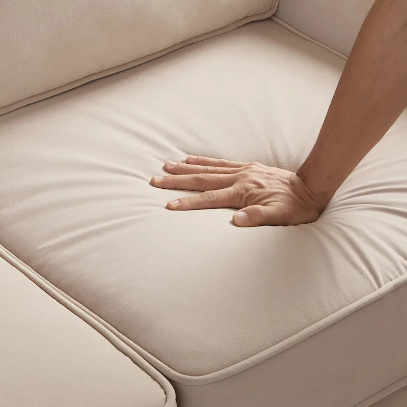 Modern Velvet Upholstered Armchair with Wooden Legs