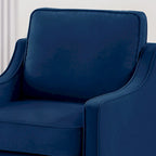 Modern Velvet Upholstered Armchair with Wooden Legs