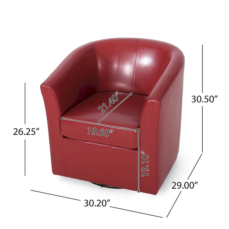 Obrotowy fotel klubowy Daymian marki Christopher Knight Home — 29.00 D x 30.20 W x 30.50 H