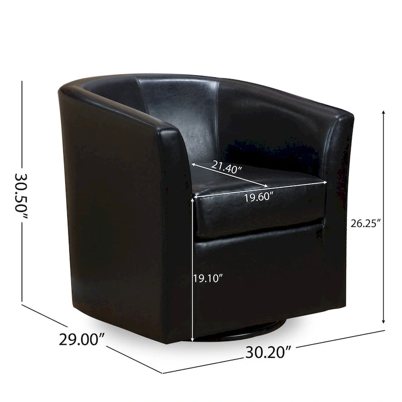 Obrotowy fotel klubowy Daymian marki Christopher Knight Home — 29.00 D x 30.20 W x 30.50 H
