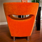 Modern Orange Microfiber Accent Chair by Christopher Knight Home