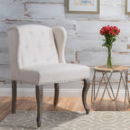 Niclas Wing Back Studded Fabric Accent Chair by Christopher Knight Home