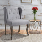 Niclas Wing Back Studded Fabric Accent Chair by Christopher Knight Home