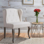 Niclas Wing Back Studded Fabric Accent Chair by Christopher Knight Home