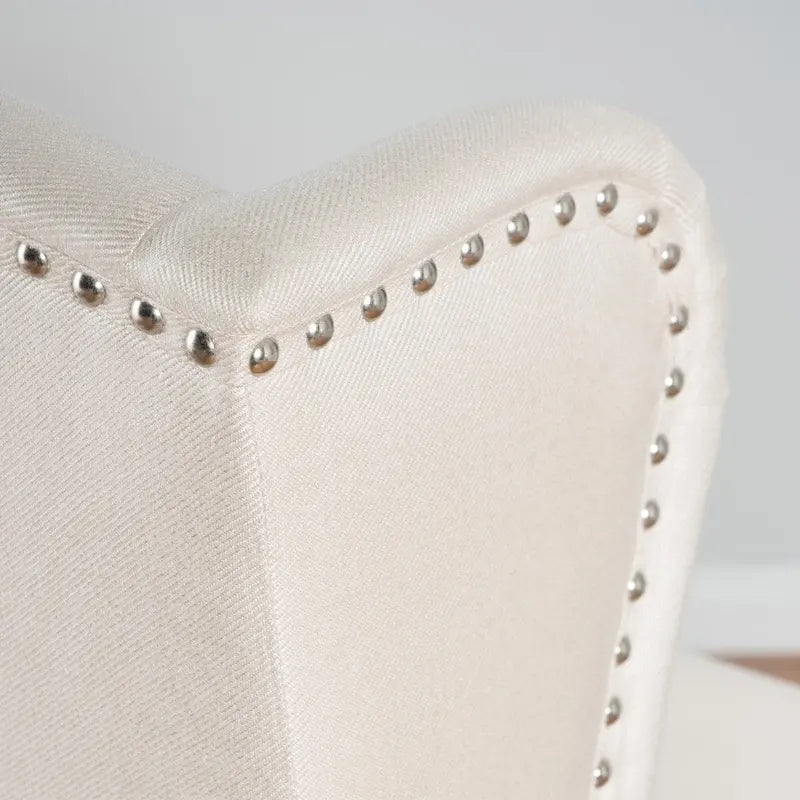 Niclas Wing Back Studded Fabric Accent Chair by Christopher Knight Home