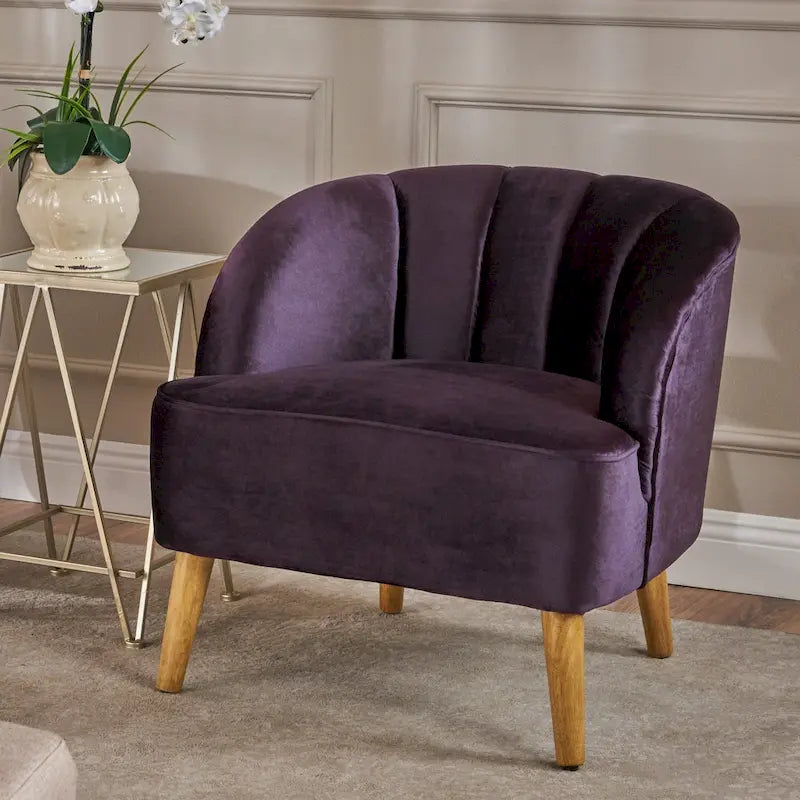 Christopher Knight Home imzalı Amaia modern kadife kulüp koltuğu