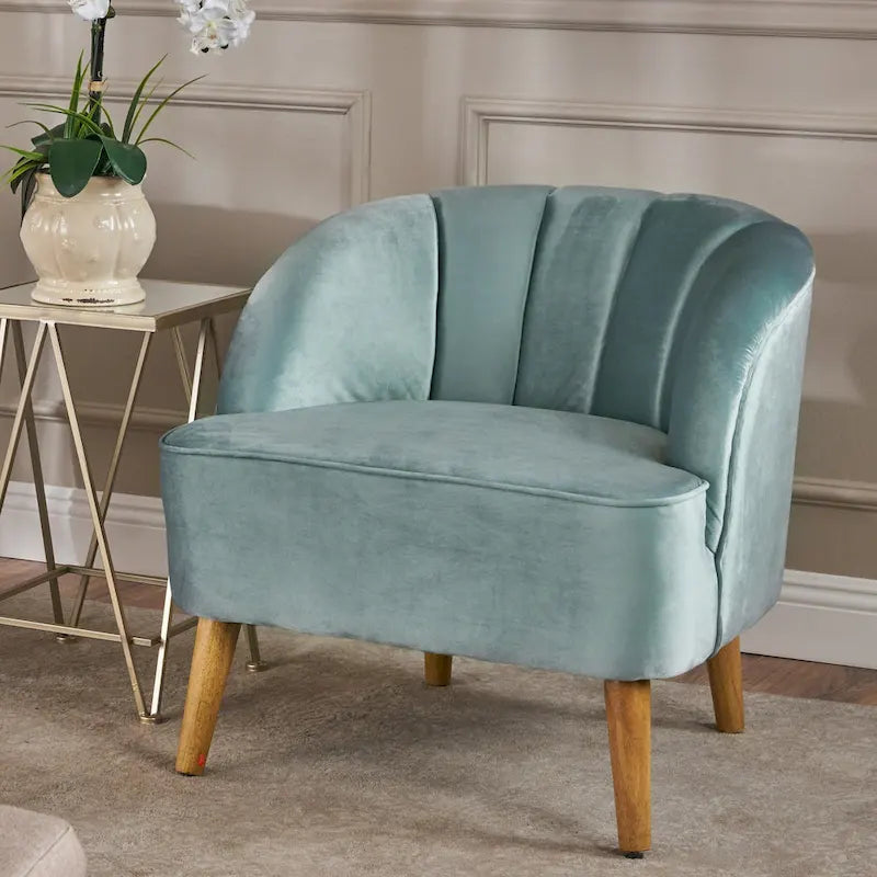Christopher Knight Home imzalı Amaia modern kadife kulüp koltuğu